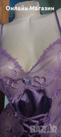 Нощничка Сатен и дантела , снимка 2 - Корсети, бюстиета, топове - 31985486