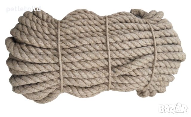 Въже конопено Ф 18 мм ( фина оплетка ) / 50 метра - цената е за 50 метра, снимка 3 - Екипировка - 26662209