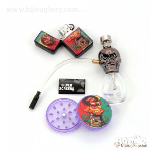 Комплект гриндер запалка и мини бонг