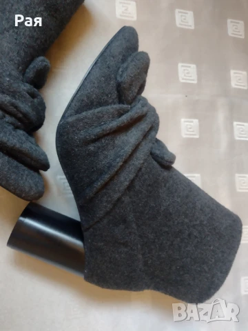 Боти в сиво Zara , снимка 11 - Дамски боти - 50705260