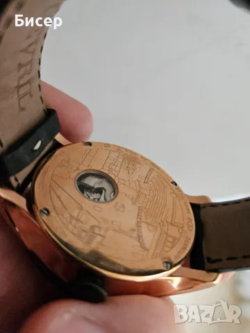 Позлатен швейцарски мъжки автоматичен GEVRIL COLUMBUS Limited Edition., снимка 7 - Мъжки - 49280005