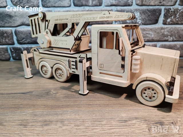 Дървен модел на камион – Вишка / Автовишка – Craft Camp, снимка 13 - Коли, камиони, мотори, писти - 52774936