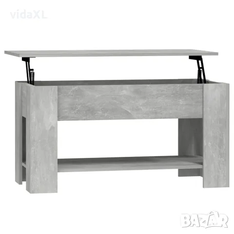 vidaXL Маса за кафе, бетонно сива, 101x49x52 см, инженерно дърво（SKU: 809705）