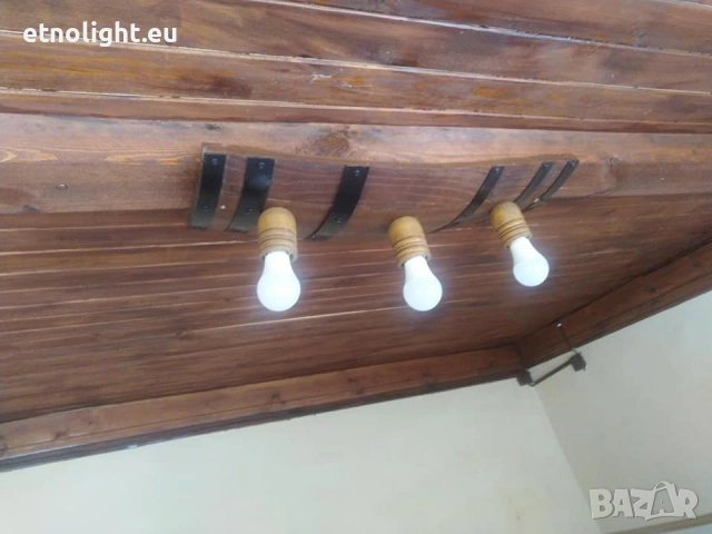 Полилеи от автентични реставрирани бъчви с ръчно изработени дървени чашки, снимка 8 - Полилеи - 52771082