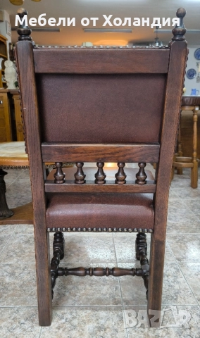 4 бр. дъбови стола с естествена кожа, снимка 7 - Столове - 52468098