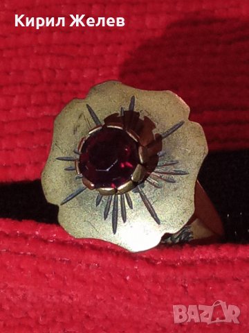 СТАРИНЕН БРОНЗОВ ПРЪСТЕН ЦВЕТЕ РЪЧНИ ОРНАМЕНТИс ЮВЕЛИРНО ФАСЕТИРАН ГРАНАТ МАЙСТОРСКА ИЗРАБОТКА 15117, снимка 18 - Антикварни и старинни предмети - 36422426