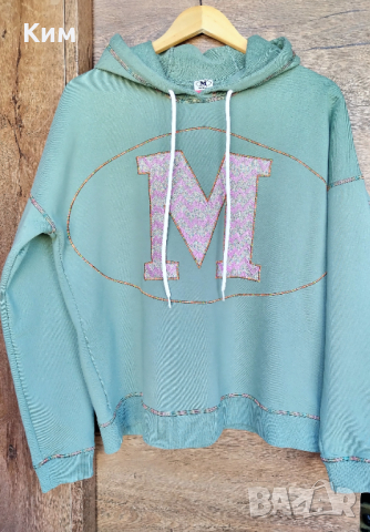 Суичър с качулка Missoni бледо зелен-сив, снимка 8 - Суичъри - 44574262