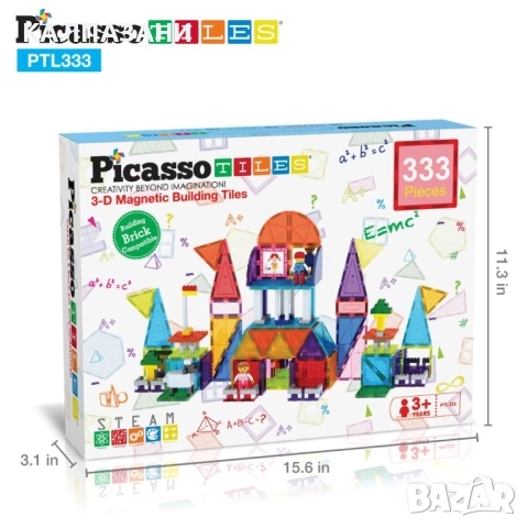 Picasso STEAM Магнитен конструктор 3D 333 части PTL333, снимка 11 - Конструктори - 52128832