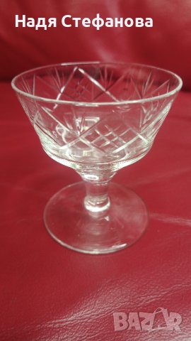 Кристални чашки за концентрат, гравюра, столче, 50 мл, 6 бр комплект, снимка 4 - Чаши - 44193539