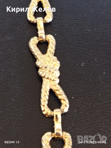 Красиво дамско коланче златисто метално 60см. стилно 27107, снимка 2 - Колани - 51822509