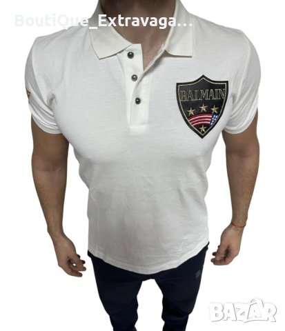 Мъжка тениска Balmain Polo White !!!, снимка 1 - Тениски - 39337820