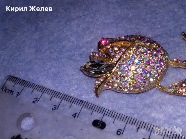 ПОЗЛАТЕНА ФЛОРАЛНА АР НУВО СТИЛ КРИСТАЛНА БРОНЗОВА БРОШКА ЦВЕТЕ / ЛИПСВА й ИГЛАТА! 37035, снимка 13 - Други - 39934790