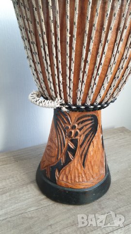 Тарамбука/Джембе от масивно дърво и естествена кожа, снимка 10 - Антикварни и старинни предмети - 42826704