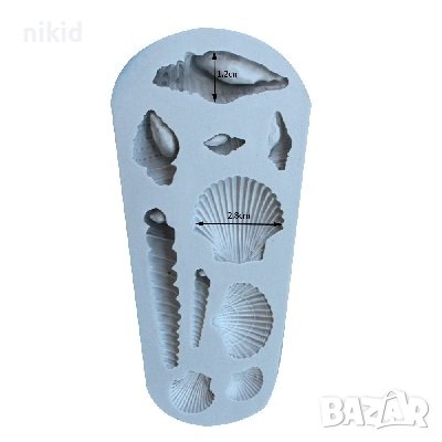 Миди Рапани всякакви размери тесен Морски силиконов молд форма за украса торта с фондан шоколад, снимка 2 - Форми - 25934428