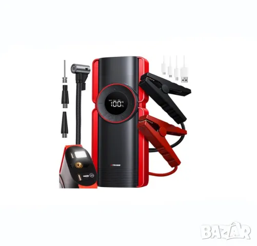 Бустер за кола / Бустер за акумулатор / Jump Starter / Стартерна батерия 6 в 1 + Комресор