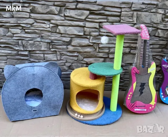 Нови комплекти от три части , котешка катерушка , къщичка и една драскалка, снимка 2 - За котки - 49587993