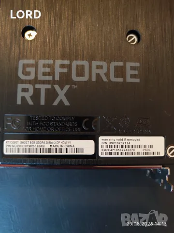 Видеокарта RTX 3060Ti 8GB Gainward Ghost OC, снимка 3 - Видеокарти - 55854559