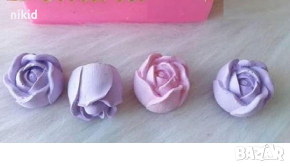 3D 3 бр пъпка роза едри силиконов молд форма фондан гипс декор, снимка 3 - Форми - 38540939