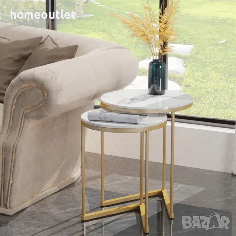 ПРОМОЦИЯ Маси с многофункционално приложение с плот от синтерован камък (к-кт от 2 бр.) JJ-XZ196, снимка 6 - Маси - 49288382