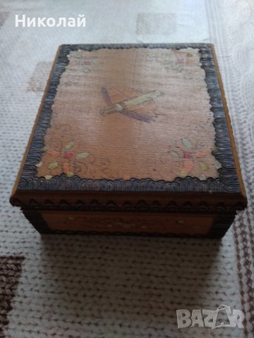 Дървена кутия за цигари , снимка 10 - Антикварни и старинни предмети - 40332657