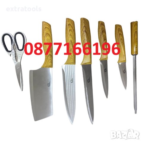 Комплект Ножове 8 части с поставка, снимка 2 - Аксесоари за кухня - 42397804