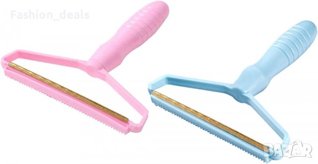 Нови 2 броя стъргалка за отстраняване на власинки мъх косми от дрехи килим текстил Самобръсначки