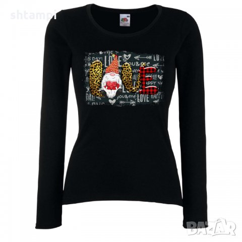 Дамска тениска Valentines Day Gnome Love