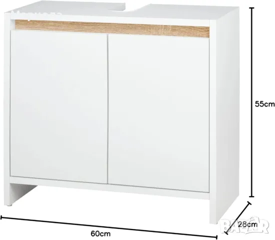 Шкаф за мивка за баня  60 x 55 х 28 см, бял / Шкаф за под мивка , снимка 2 - Мивки - 48414449