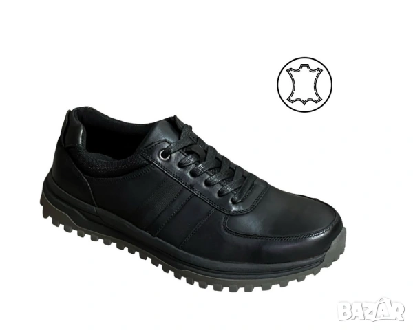 МЪЖКИ ОБУВКИ ОТ ЕСТЕСТВЕНА КОЖА В ЧЕРЕН ЦВЯТ E42