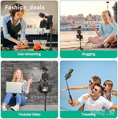 Нов Комплект за видео заснемане със смартфон с адаптери Lightning и Type-C Трипод Стойка, снимка 5 - Друга електроника - 42314745