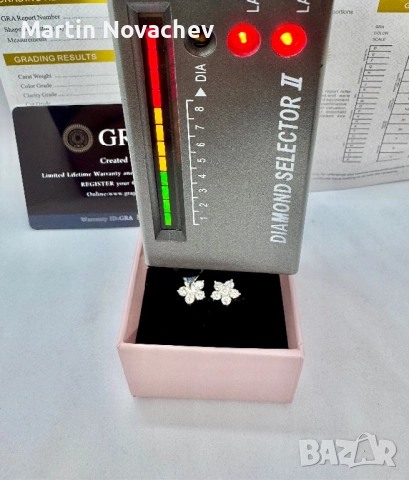 Сребърни обеци с мойсанит (Диамант) 1.2 карата, снимка 13 - Обеци - 52081954