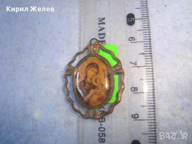 СТАРА ПРАВОСЛАВНА МЕДНА РЯДКА НАГРЪДНА ИКОНКА 12422, снимка 6 - Антикварни и старинни предмети - 37753577