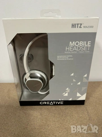 • Нови On-Ear слушалки с микрофон Creative HITZ MA2300 бели/зелени, снимка 2 - Слушалки и портативни колонки - 53925691