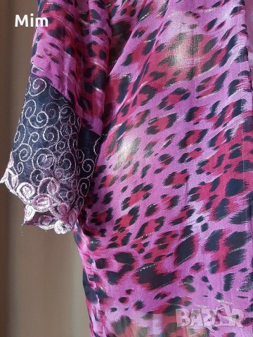 ХХL Розов халат анимал принт , снимка 3 - Нощници - 31340048