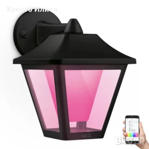WiZ LED RGBW Димируем екстериорен аплик външна лампа за фасада LED, снимка 2 - Външни лампи - 56103925