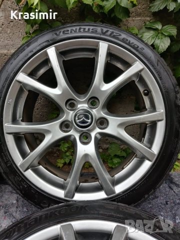 Алуминиеви джанти Mazda 17” 5x114.3 ET55 с гуми Hankook Ventus V12 Evo, снимка 8 - Гуми и джанти - 52014550