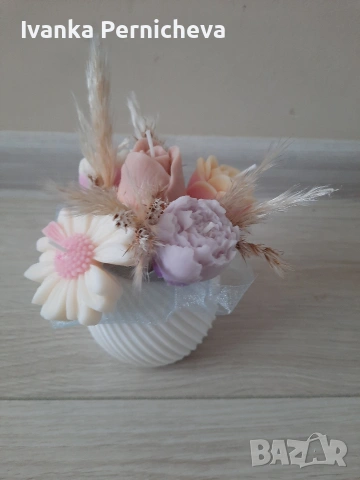 Букет от соеви свещи , снимка 4 - Декорация за дома - 54179231