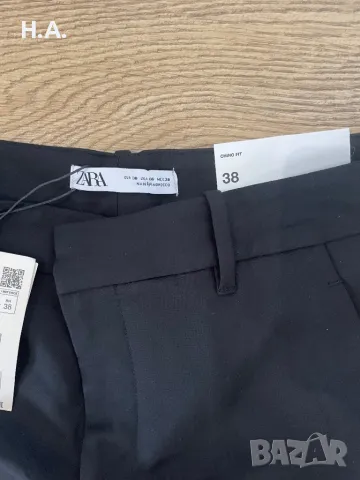 Нов черен панталон Zara 38 размер, снимка 2 - Панталони - 48955777