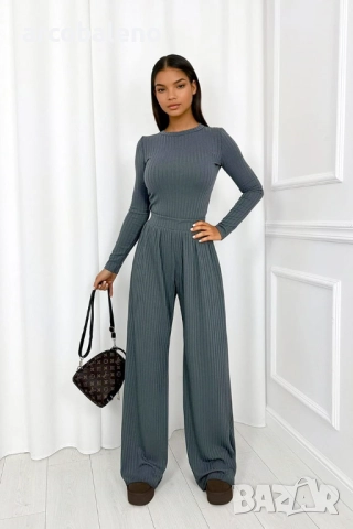 Дамски оребрен комплект от две части, 3цвята , снимка 7 - Комплекти - 52972372