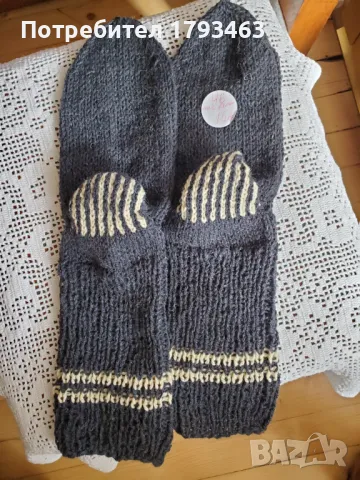 Ръчно плетени мъжки  чорапи  от вълна размер 46