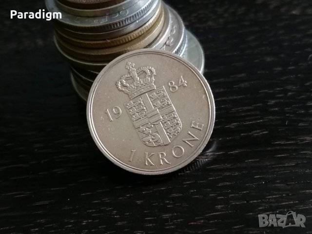 Монета - Дания - 1 крона | 1984г.