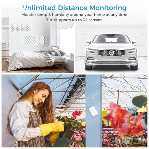 Diivoo интелигентен температурен сензор за дома, Alexa, 3 броя, снимка 6 - Друга електроника - 42436933