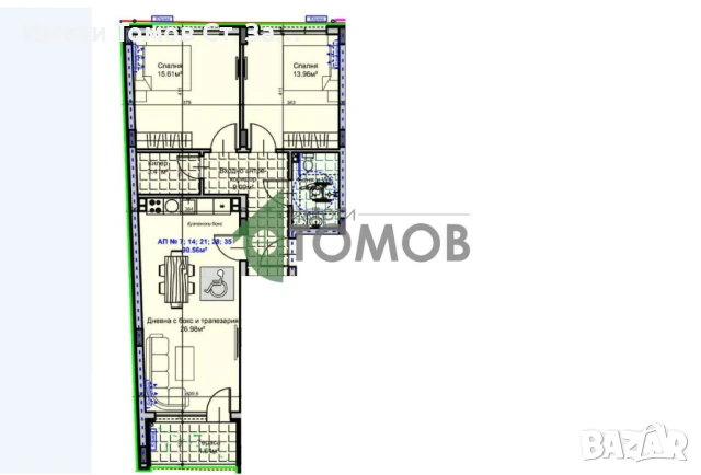 Просторен тристаен апартамент БЕЗ КОМИСИОННА в кв. Железник-запад, снимка 10 - Апартаменти - 51429866