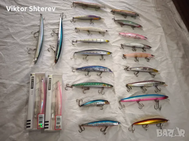 Комплект 22 бр. морски воблери – Silent Assassin, Blade Minnow, Hardcore, Tide minnow, Rapalla, снимка 2 - Такъми - 55960528