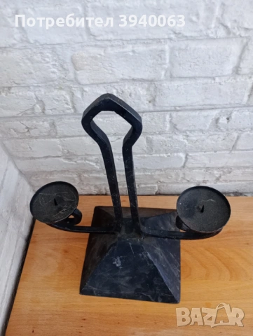 Стар свещник от ковано желязо, снимка 8 - Други ценни предмети - 53207795