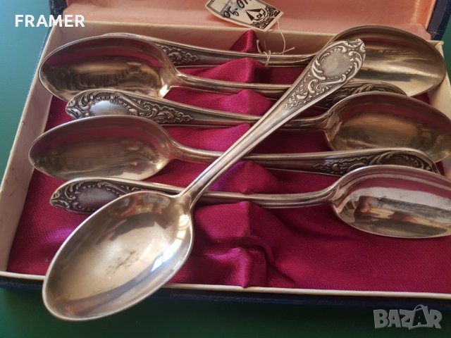 Сребърни сребро лъжички лъжици Руски в кутия, снимка 7 - Прибори за хранене, готвене и сервиране - 30002986