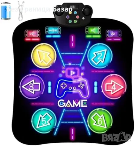 Нов Светеща танцова постелка с музика и Bluetooth – идеален подарък, снимка 1