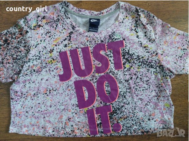 Nike Printed Cropped Just Do It T-Shirt - страхотна дамска тениска, снимка 5 - Тениски - 29257591