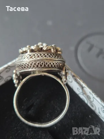 Продавам старинен сребърен пръстен,филигран, снимка 2 - Пръстени - 55770361