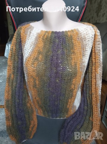 Дамски плетен пуловер 
